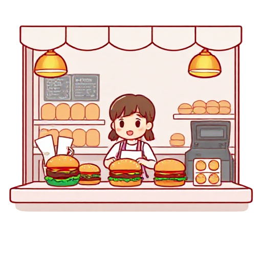 selling burgers