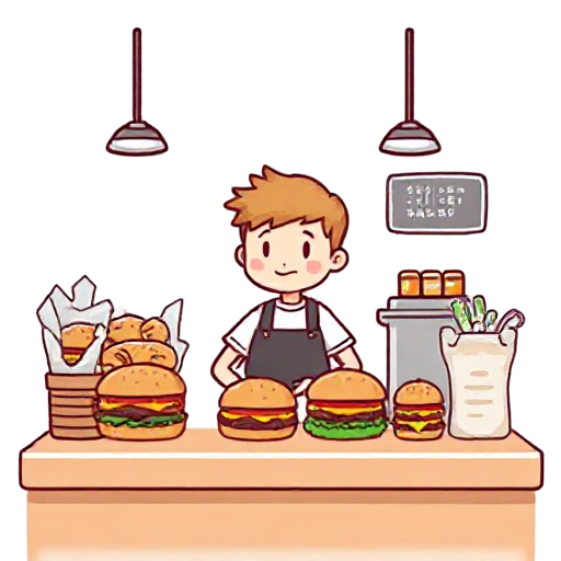 selling burgers