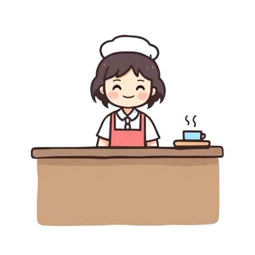 serving behind a counter