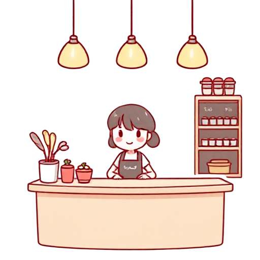 serving behind a counter