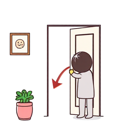 shutting a door