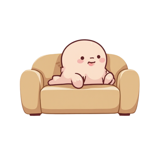 sitting on a sofa