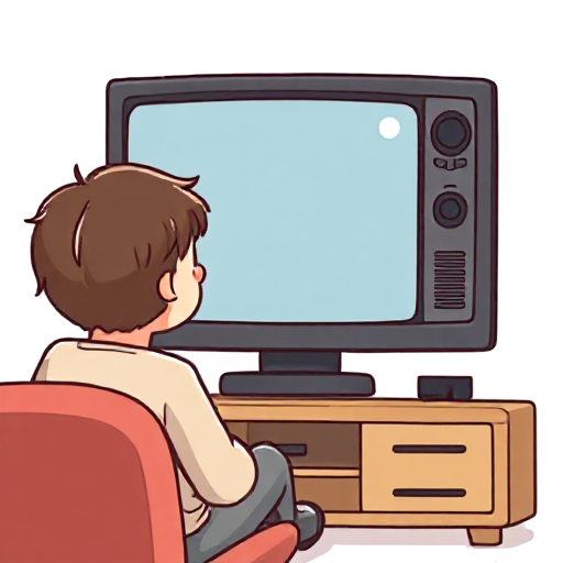 watching television