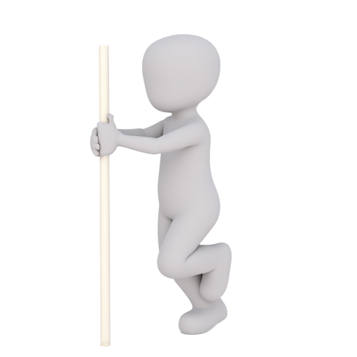 holding a white cane