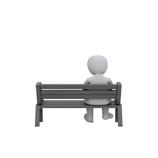 sitting on a bench