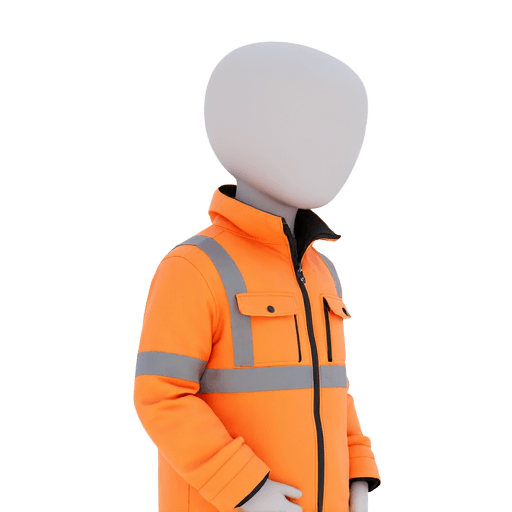 wearing a high visibility jacket