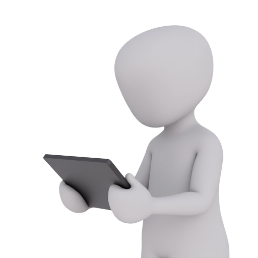 holding a tablet