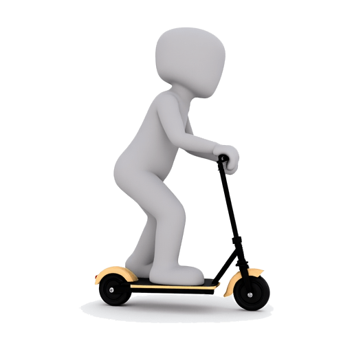riding a scooter