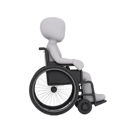 sitting in a wheelchair