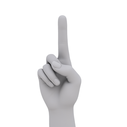 point fore finger in the air