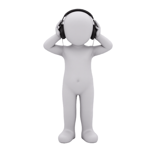 listening with headphones
