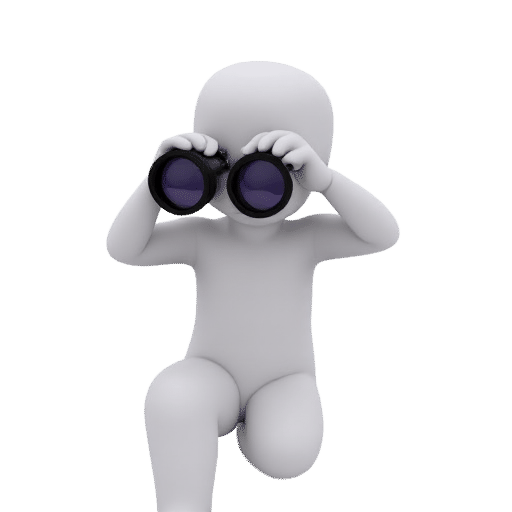 look through binoculars