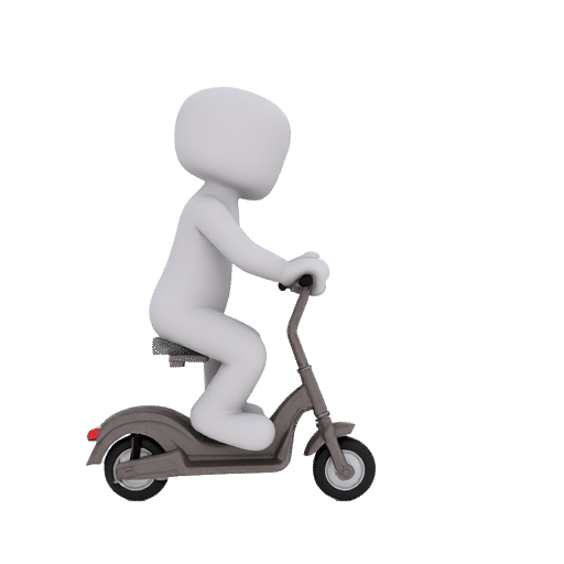 riding a scooter