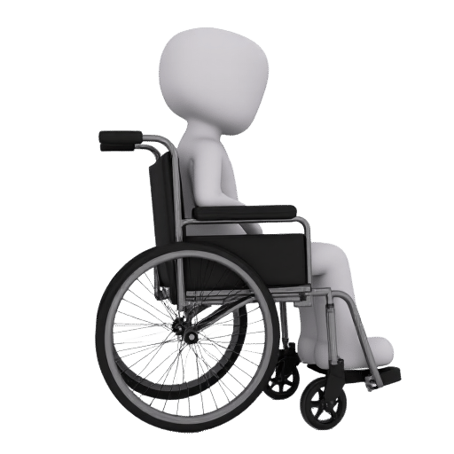 sitting in a wheelchair