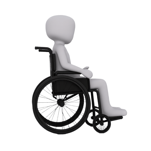 waiting in a wheelchair
