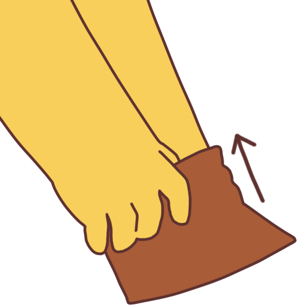 putting on socks