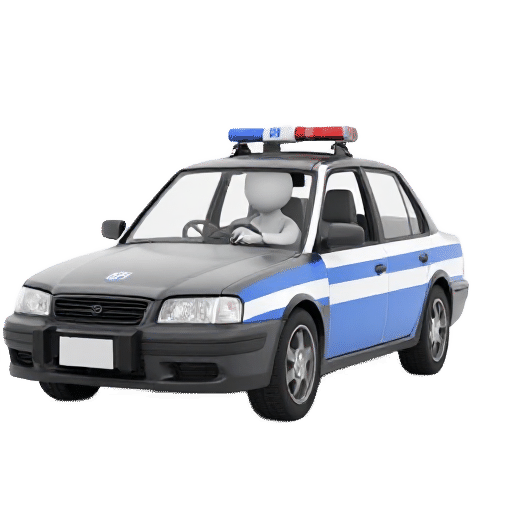 driving a police car