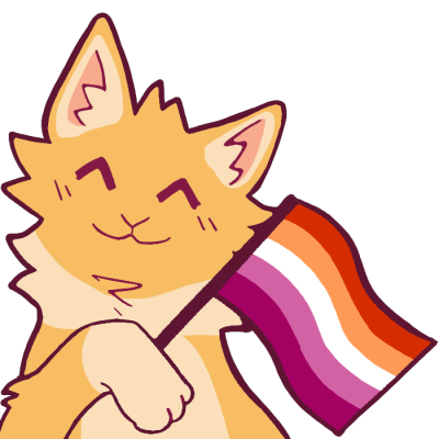 cat with lesbian flag