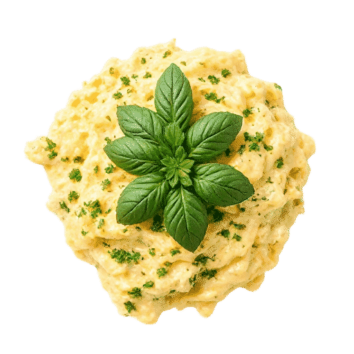 Basil and scrambled eggs