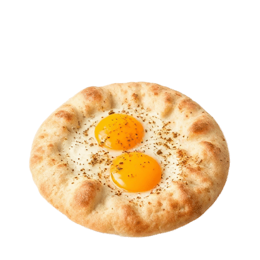 Naan bread with eggs and spices