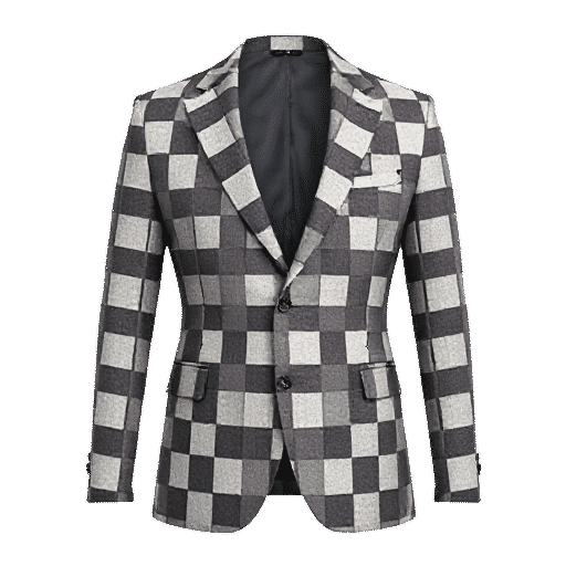 chequered suit jacket