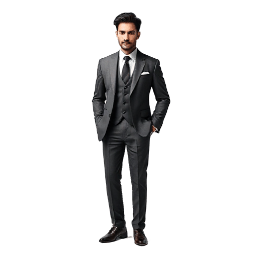 grey suit