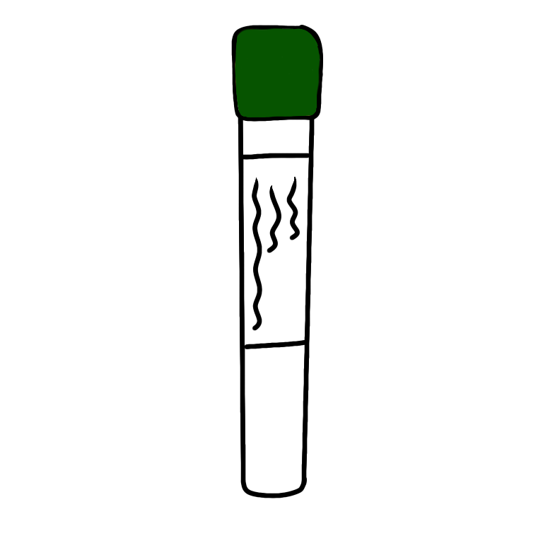blood collection tube (dark green)