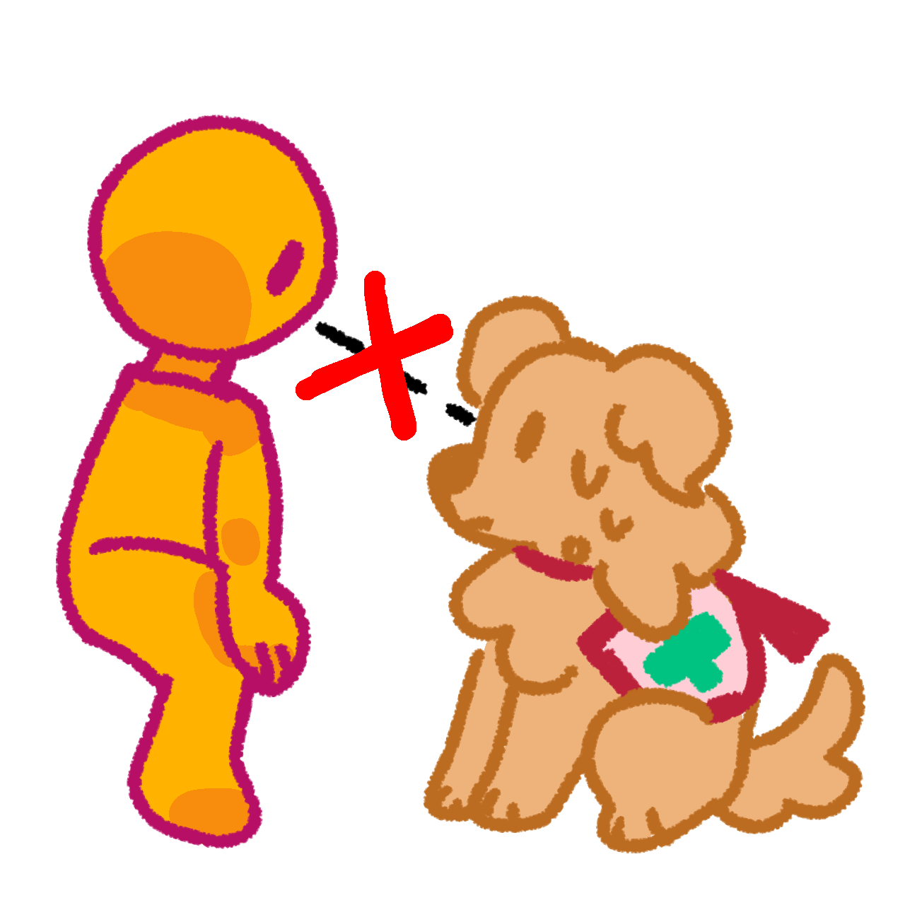 Don't make eye contact with my service dog