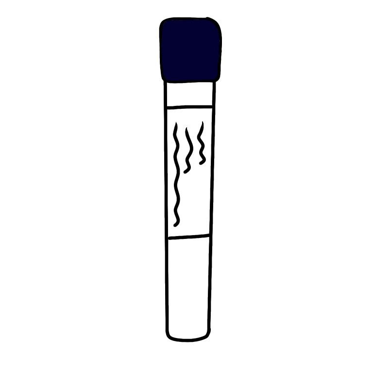navy blue blood collection tube