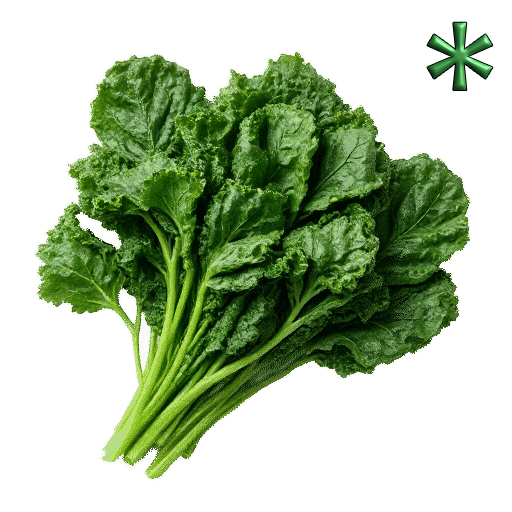 Curly spinach leaves