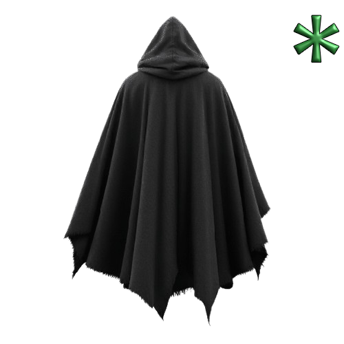 hooded rough edged cloaks
