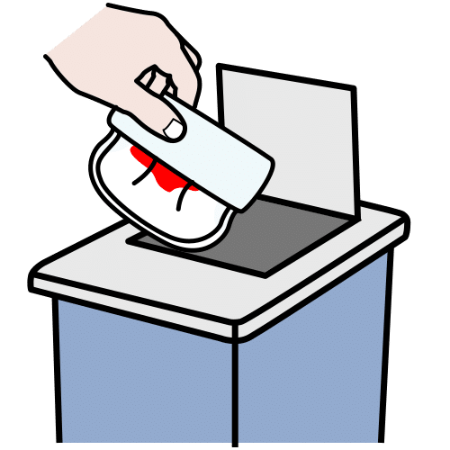 throw sanitary napkin away