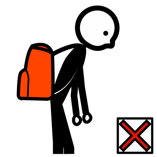 carry backpack incorrectly
