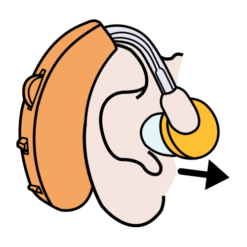 take hearing aid off