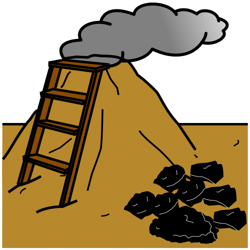 charcoal pile