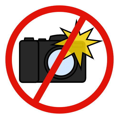 prohibido hacer fotos con flash