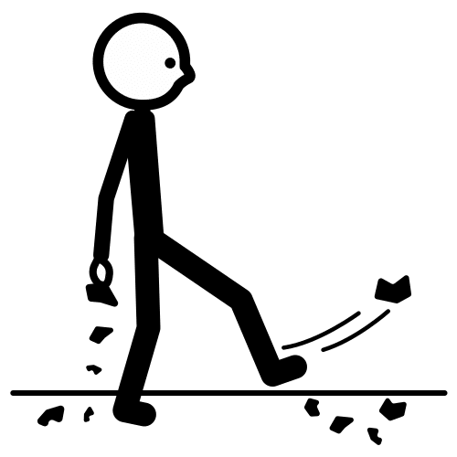 throw trash on floor