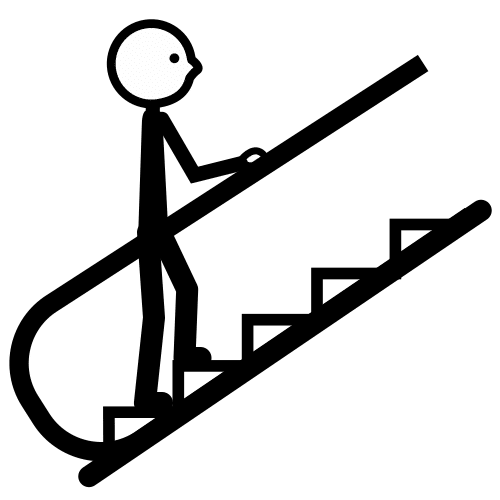 subir la escalera mecánica