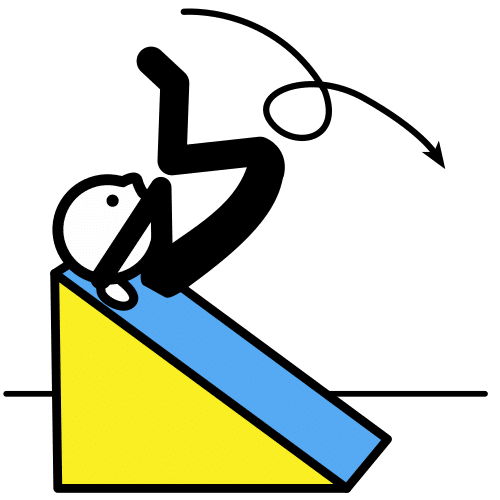 somersault on inclined plane