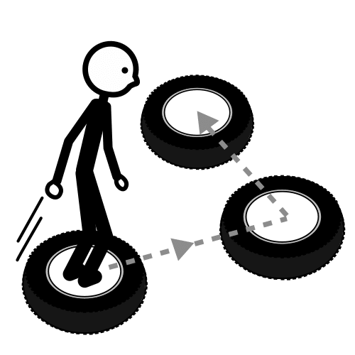 saltar neumáticos a pies juntos