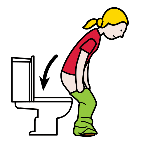 sit on the toilet
