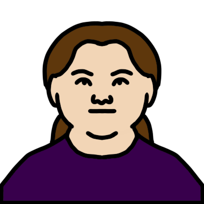 person (down syndrome, ponytail)